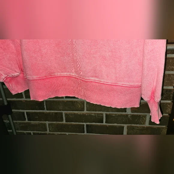 ACID WASH FLEECE HOODIE WITH POCKETS - Picture 2 of 5